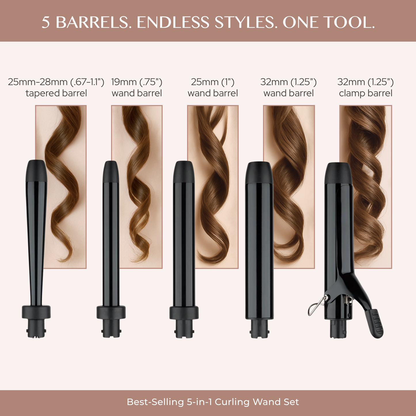 Curling Wand Set - 5 in 1 Curling Wand