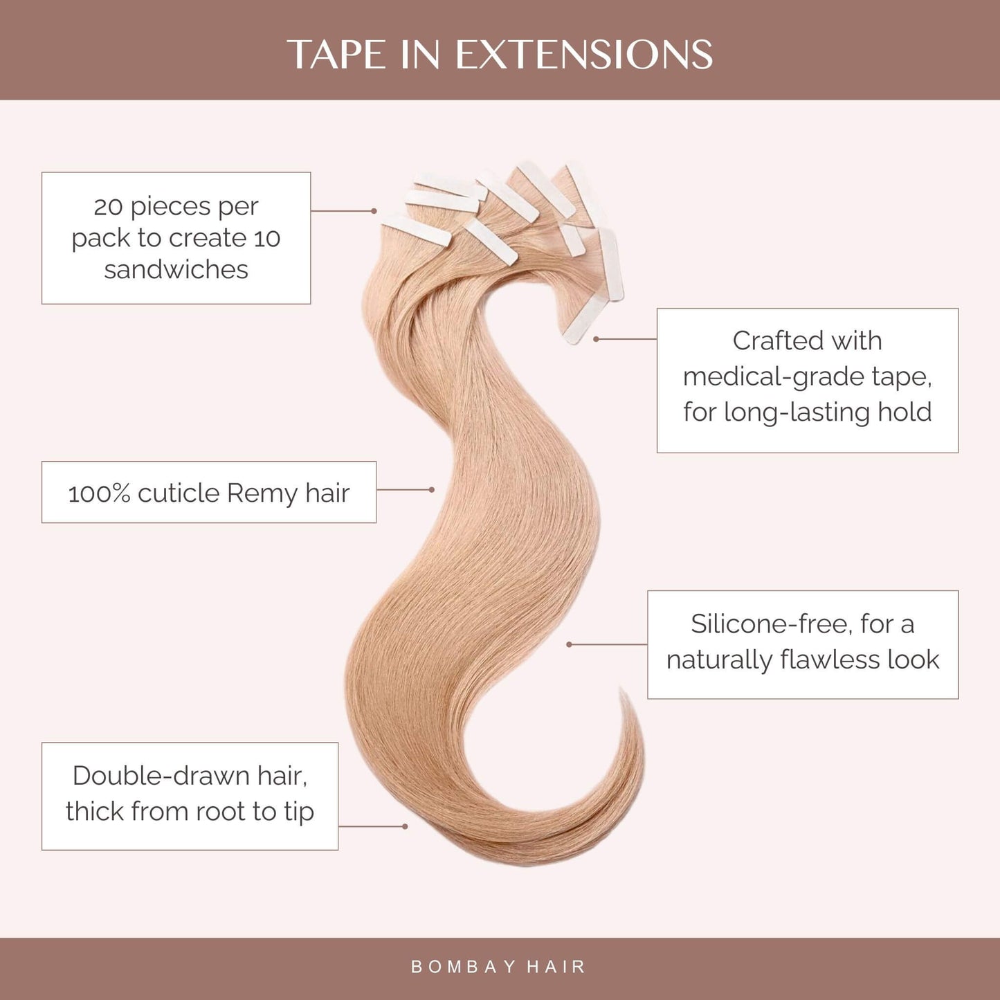 Ombre Ash Brown (#10C) to White Blonde (#60B) Tape (50g)