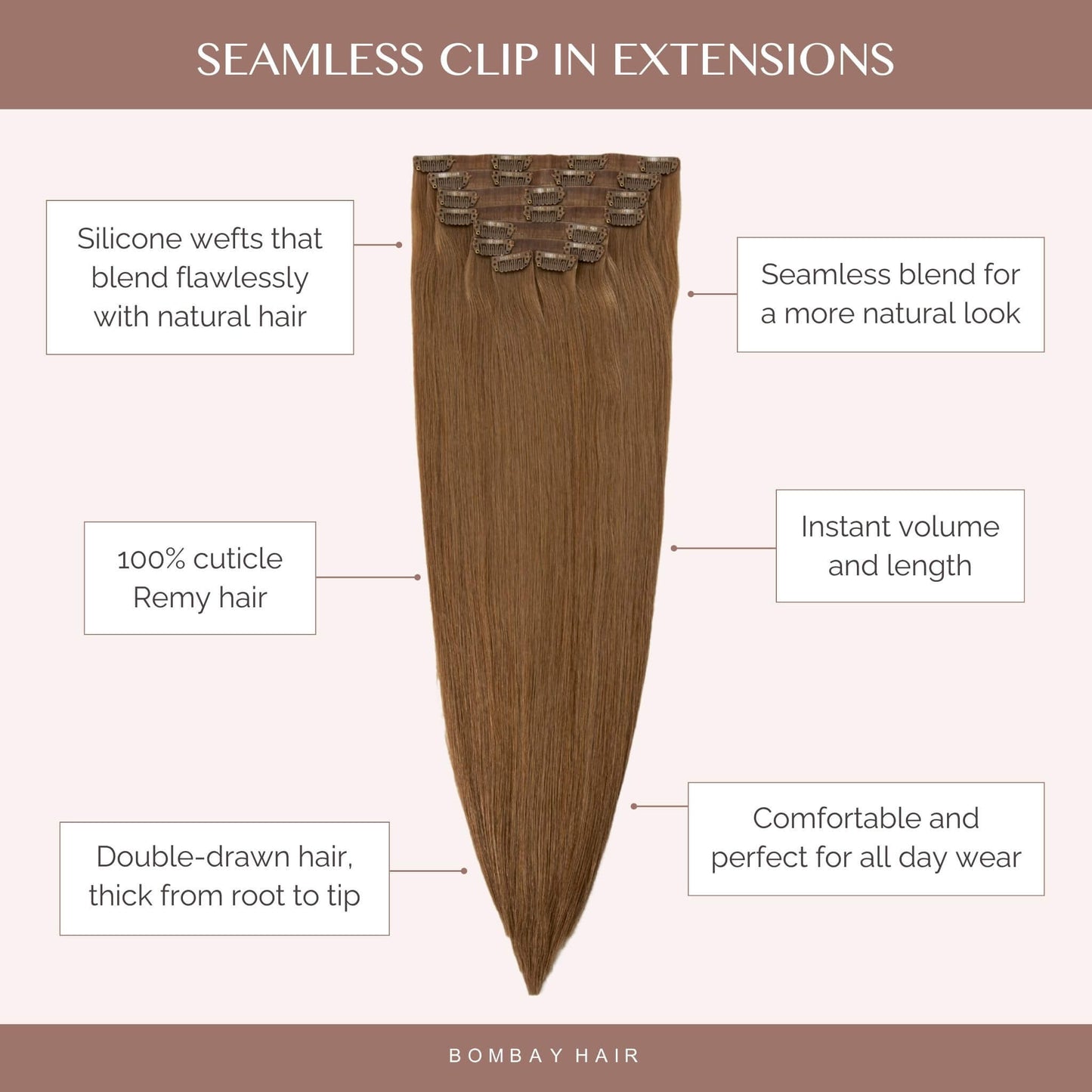 Ombre - Cool Brown to Dirty Blonde (T6/20) Seamless Clip-Ins