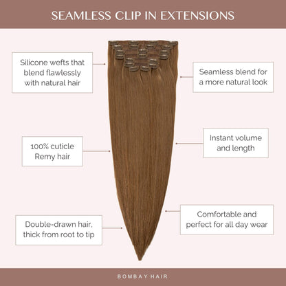 Ombre - Cool Brown to Dirty Blonde (T6/20) Seamless Clip-Ins