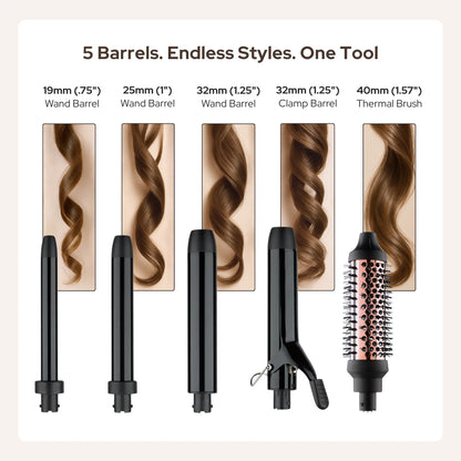 Curling Wand Set - 5 in 1 Curling Wand