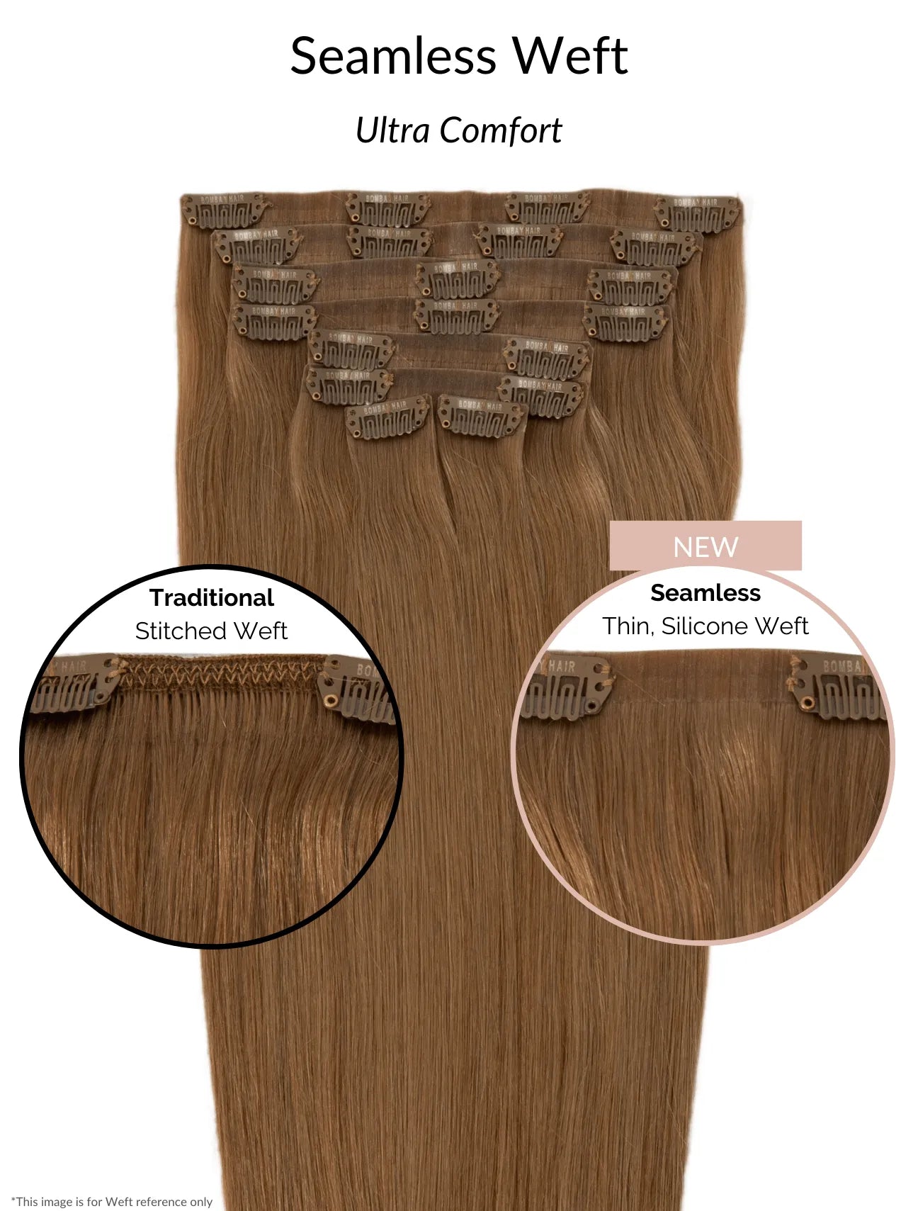 Caramel Brown (4) Seamless Clip-Ins