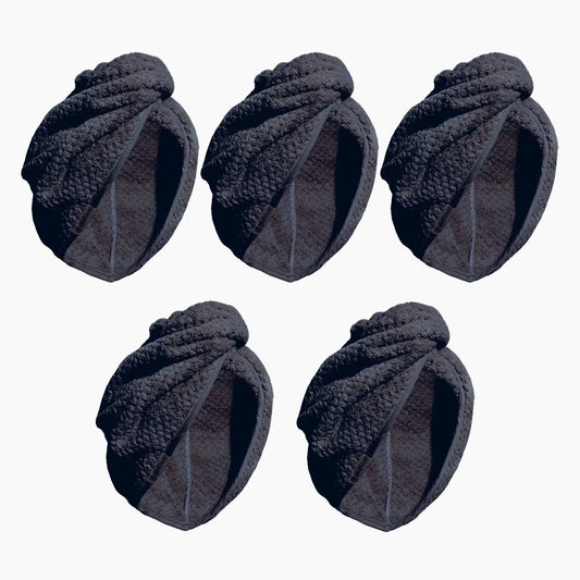 (5 Pack) Hair Drying Towel - Charcoal