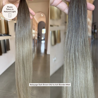 Balayage Dark Brown (#2) to Ash Blonde (#60) Tape (50g)