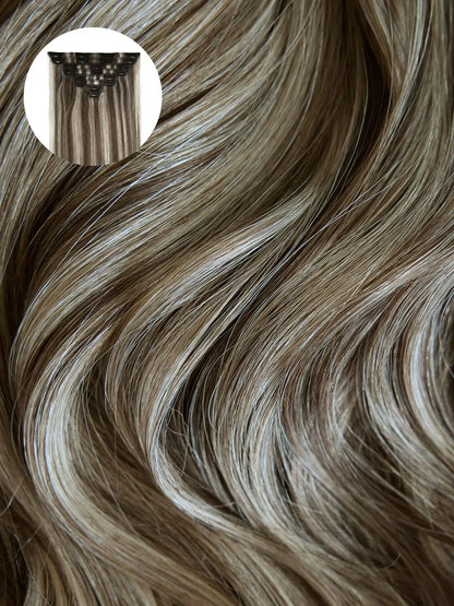 Brown/Blonde Highlights (P5/16) Seamless Clip-Ins
