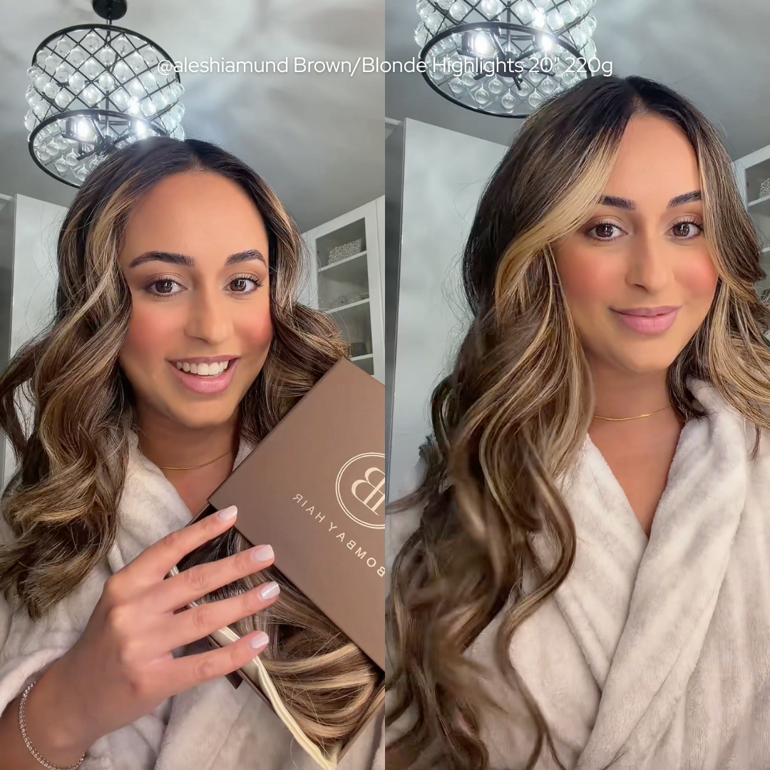 Brown/Blonde Highlights (P5/16) 20" 160g Clip-ins