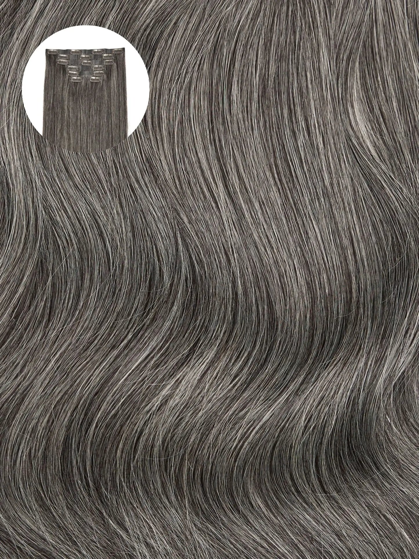 Dark Grey (DG) 18" 150g Seamless Clip-Ins