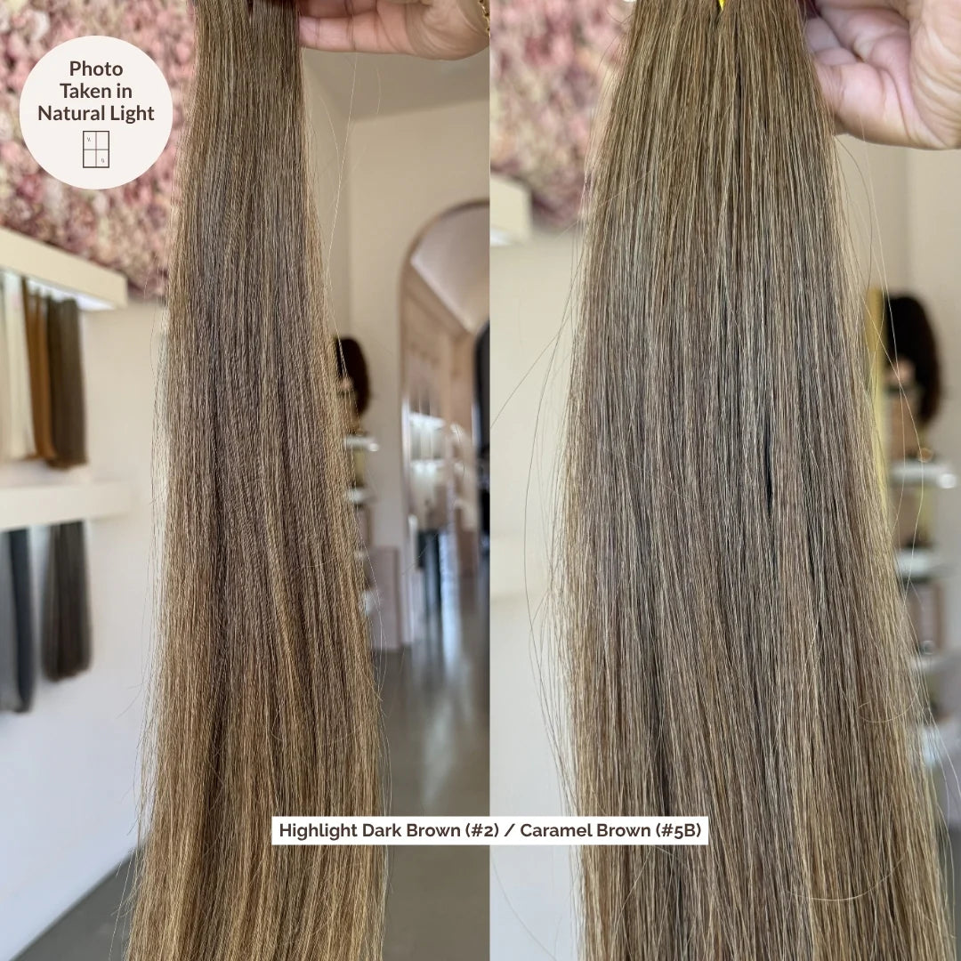 Highlight Dark Brown (#2) / Caramel Brown (#5B) Invisible Tape (25g) 20"