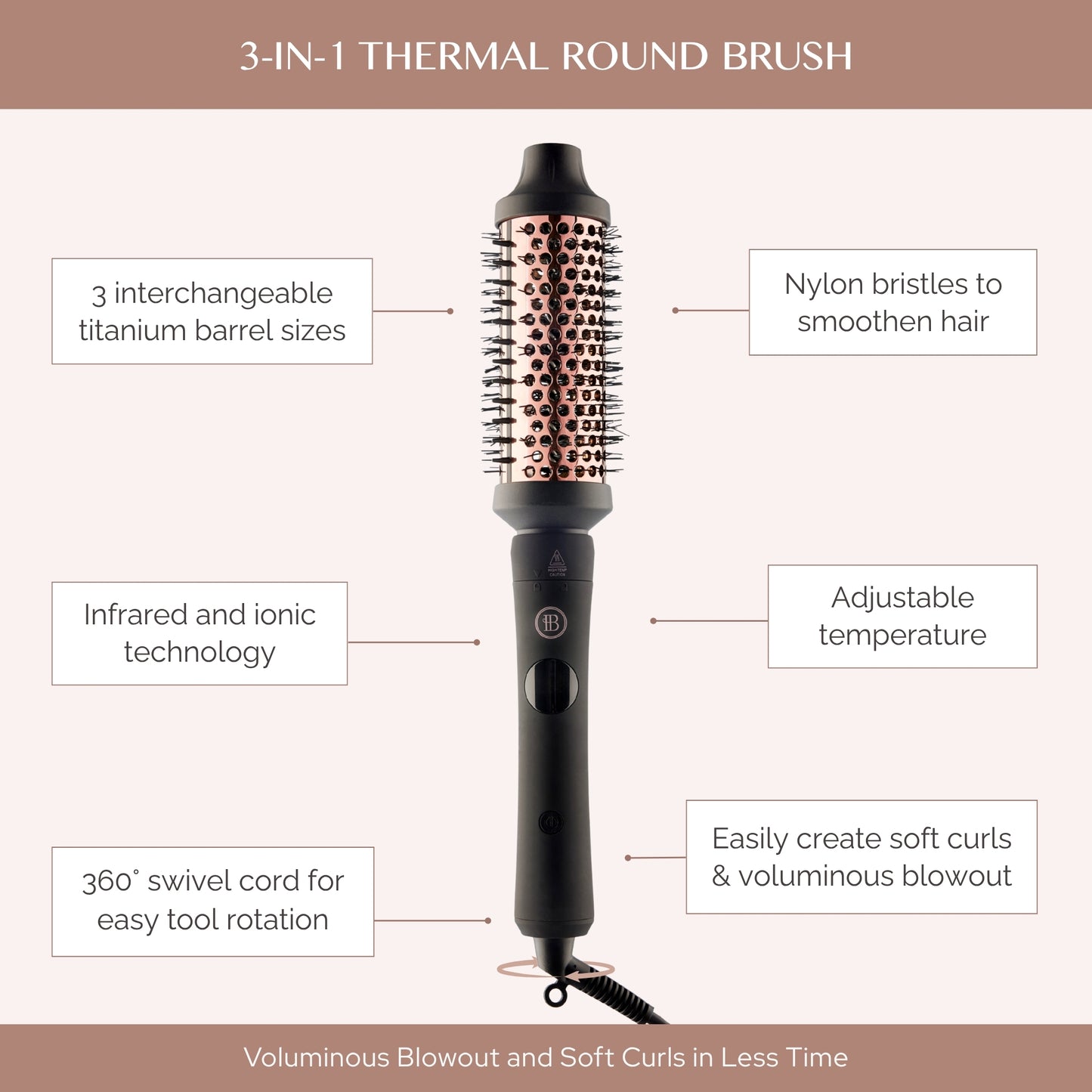 3-in-1 Thermal Round Brush