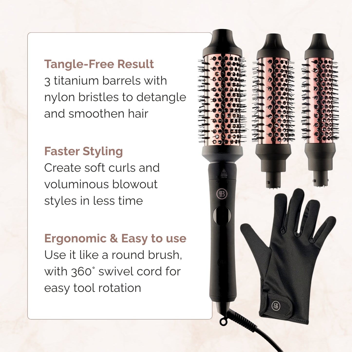 3-in-1 Thermal Round Brush