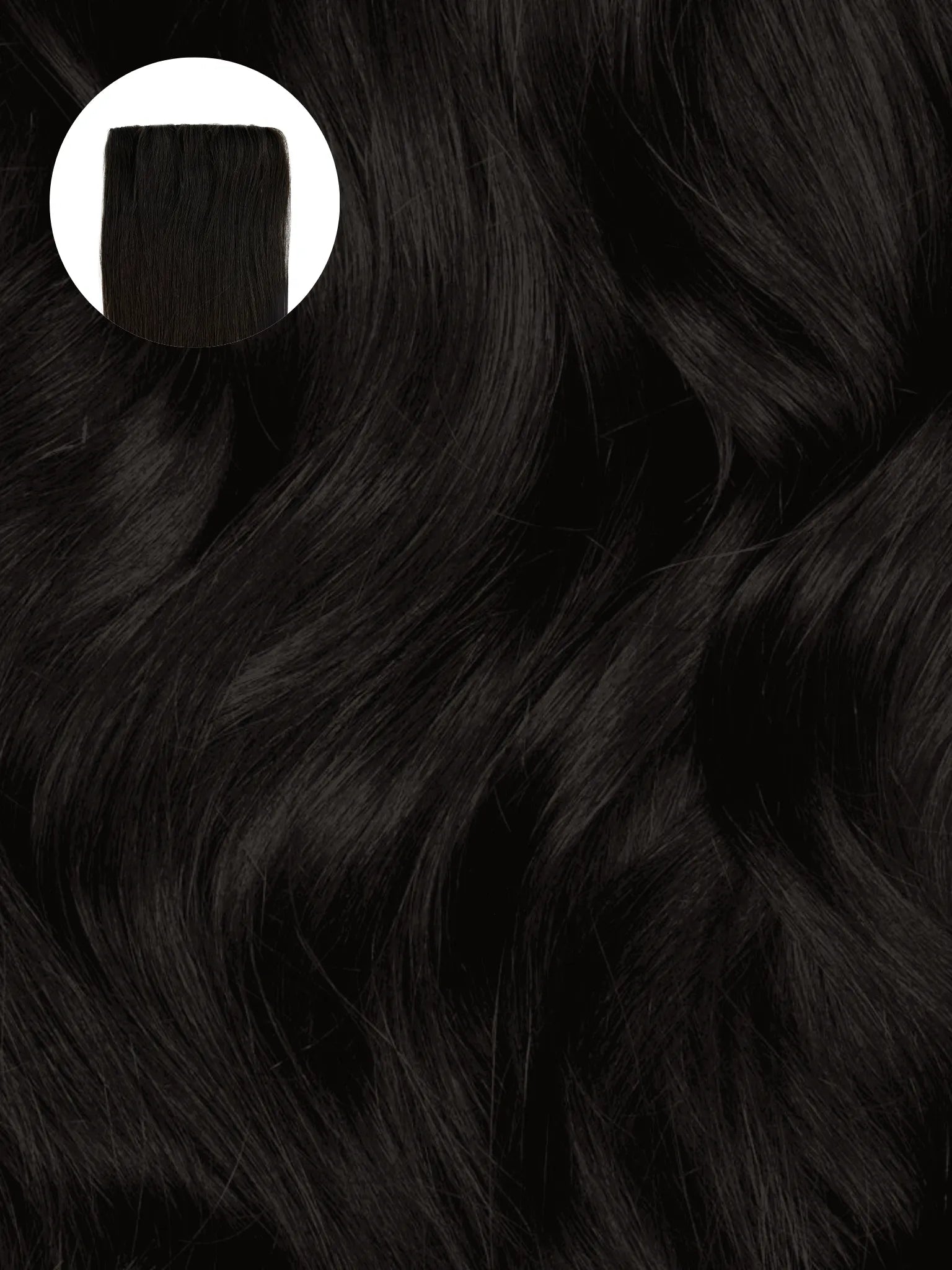 Off Black (1B) Invisible Clip-ins