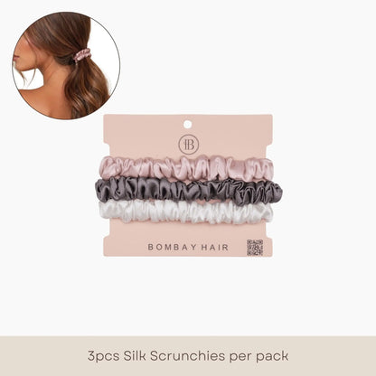 White Silk Pillowcase (Queen) + Scrunchies