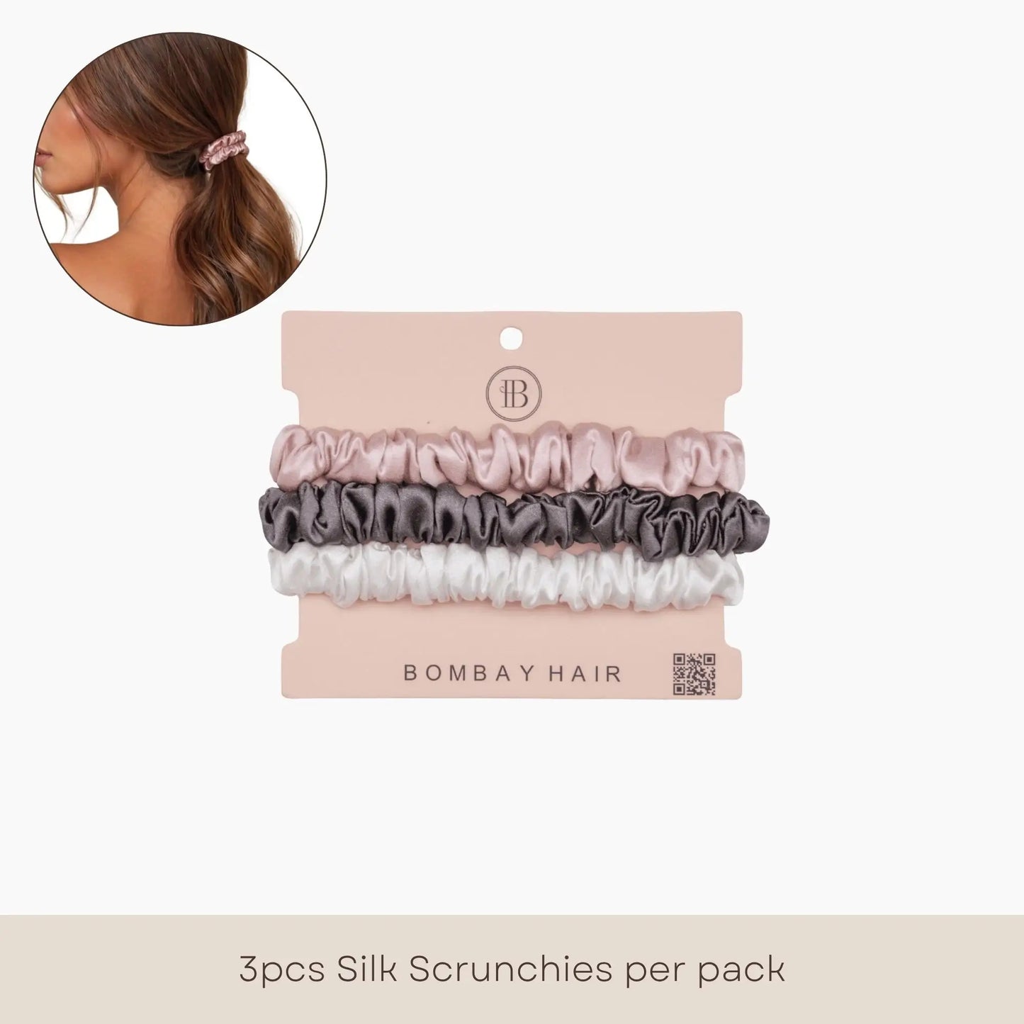 Dark Grey Silk Pillowcase (Queen) + Scrunchies