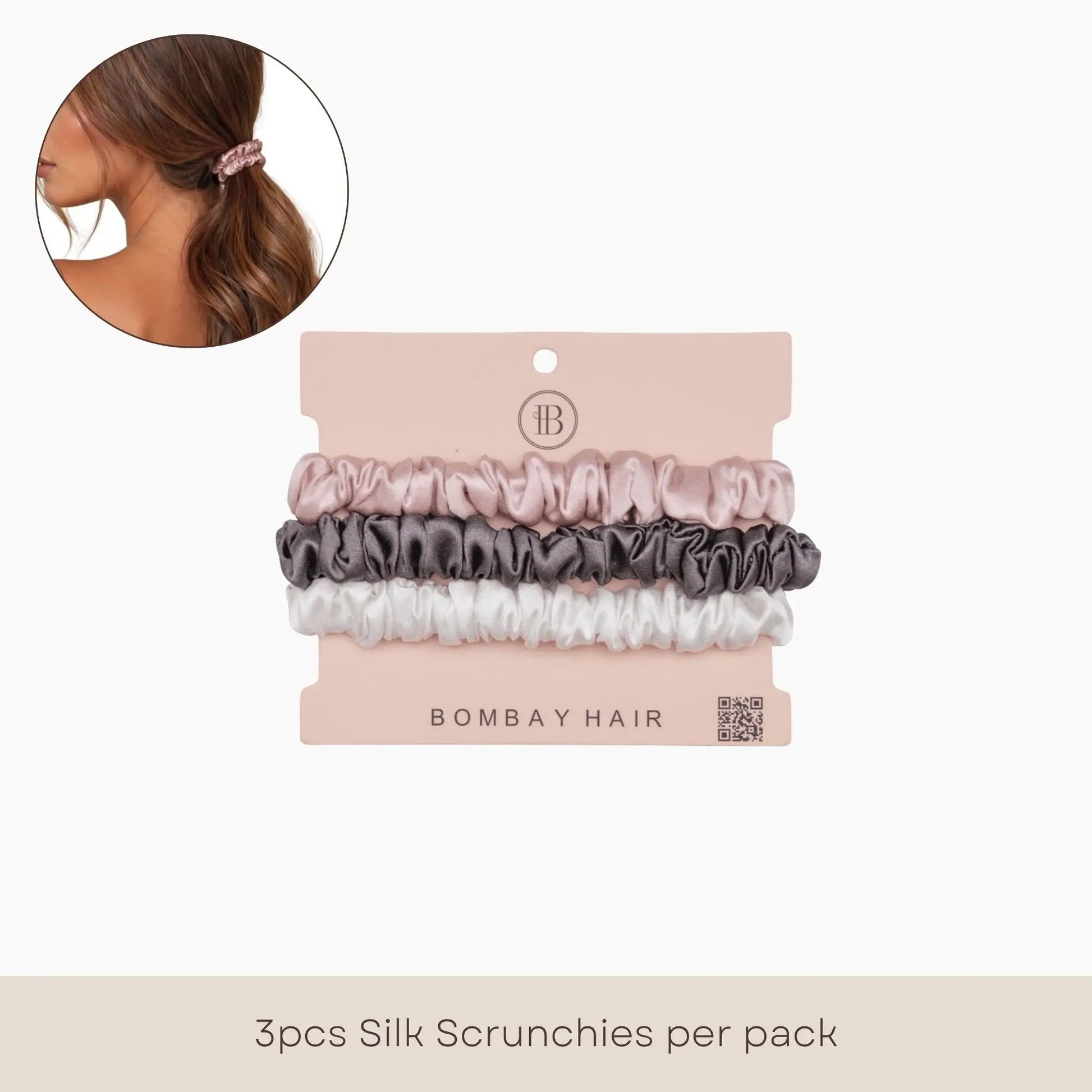 Pink Silk Pillowcase (Queen) + Scrunchies