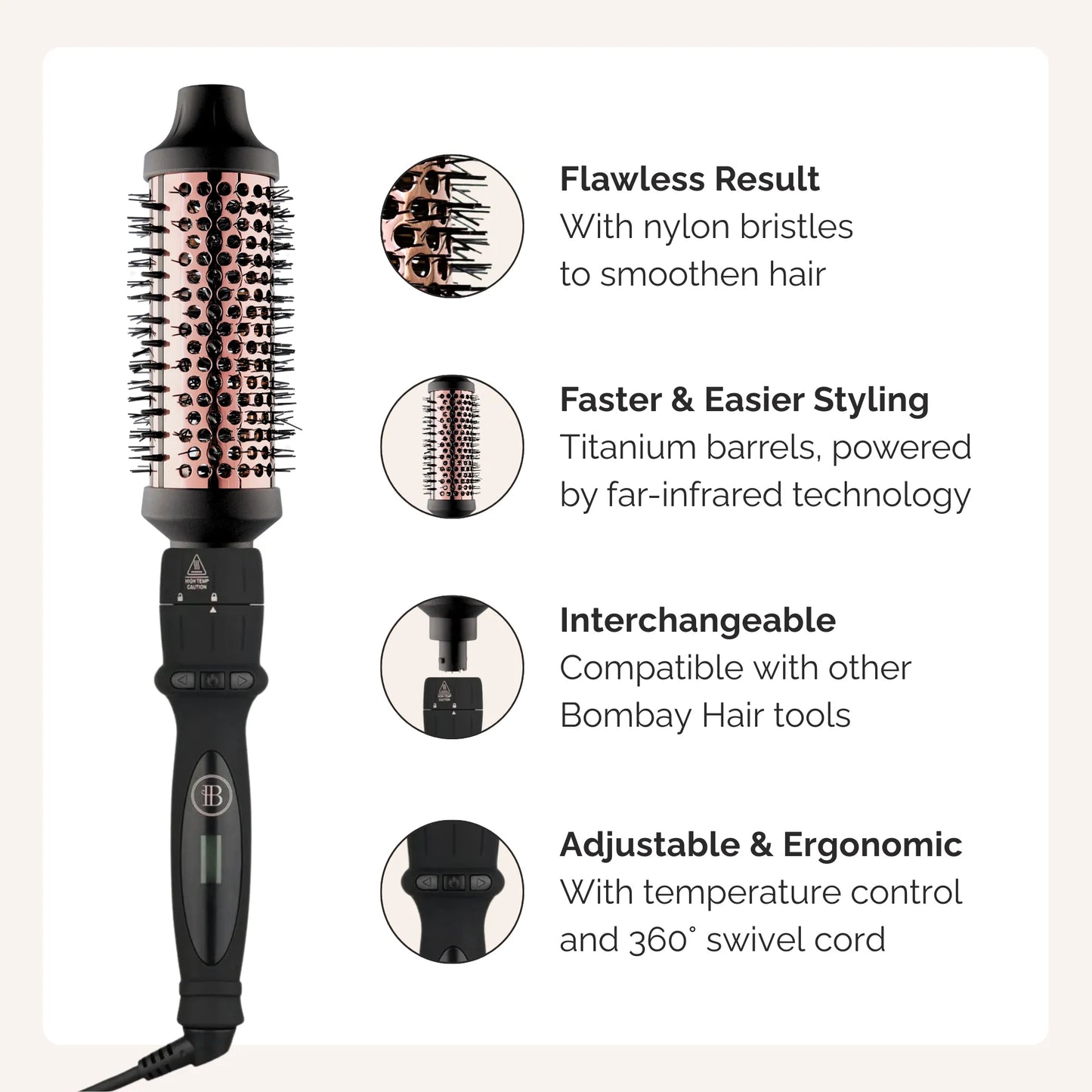 Rose Gold Thermal Round Brush