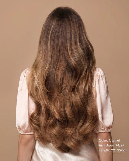 Caramel Ash Blend (4/9) 18" 190g - Clip-Ins