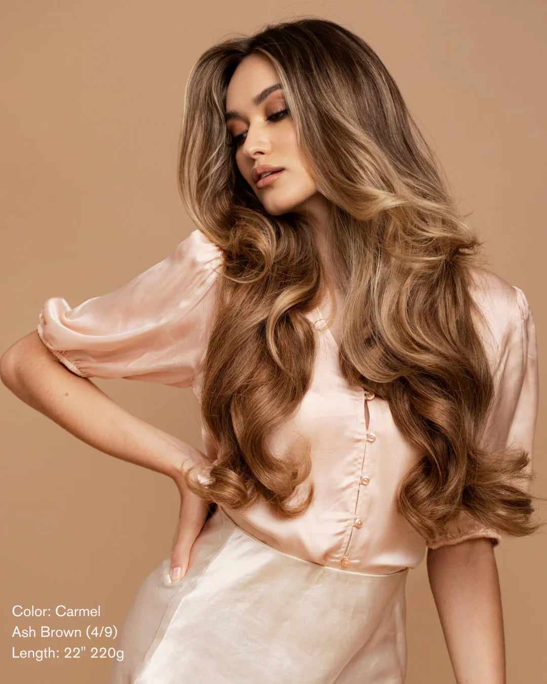 Caramel Ash Blend (4/9) 18" 125g - Clip-Ins