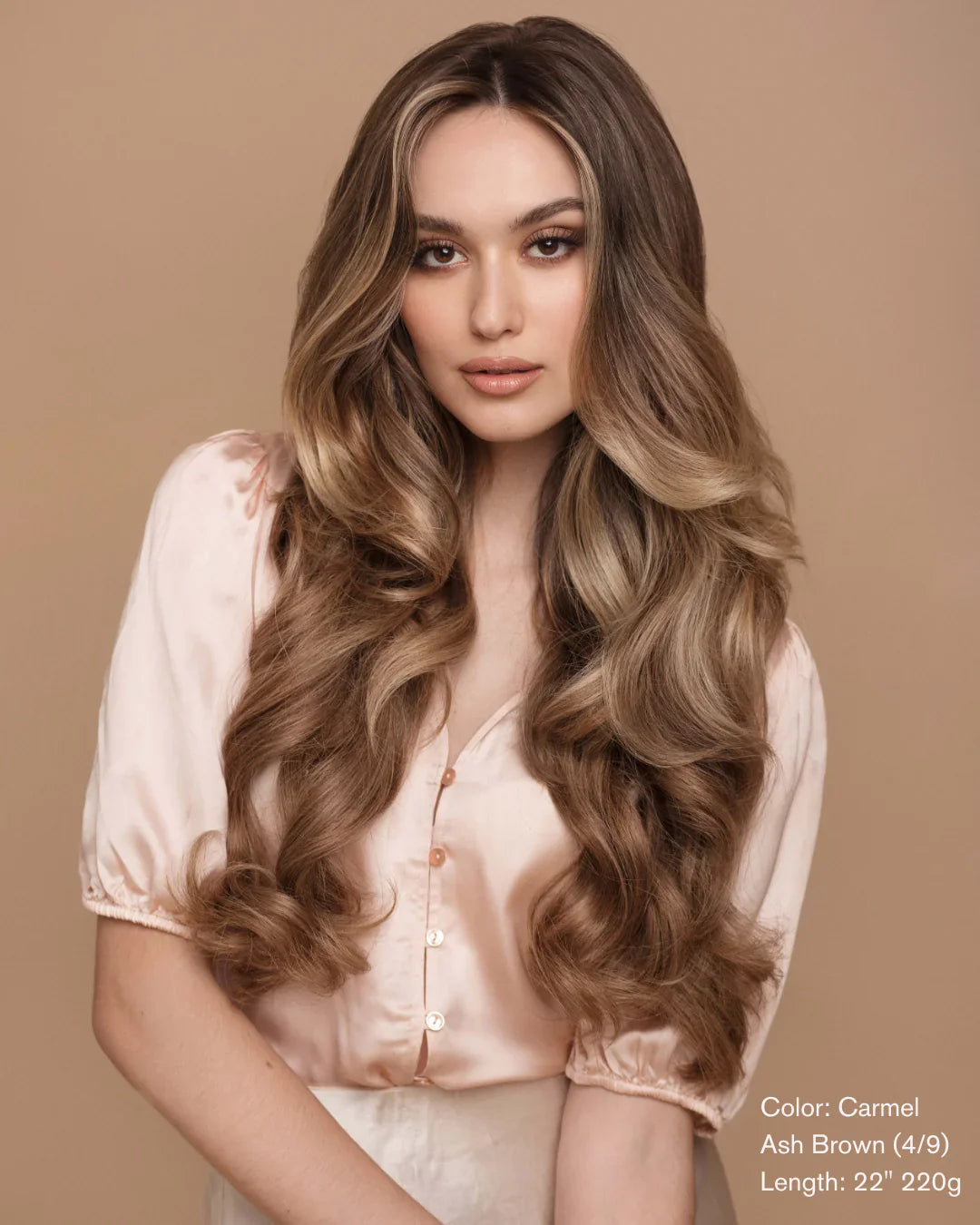 Caramel Ash Blend (4/9) 18" 125g - Clip-Ins