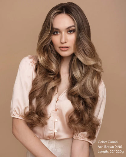 Caramel Ash Blend (4/9) 18" 125g - Clip-Ins