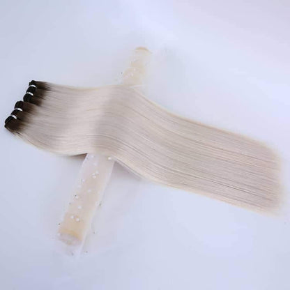 Rooted Espresso (#1C) to White Blonde (#60B) 100g Weft