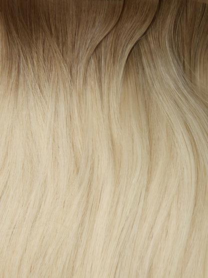 Rooted Cool Brown (10C) to White Blonde (60B) 100g Weft